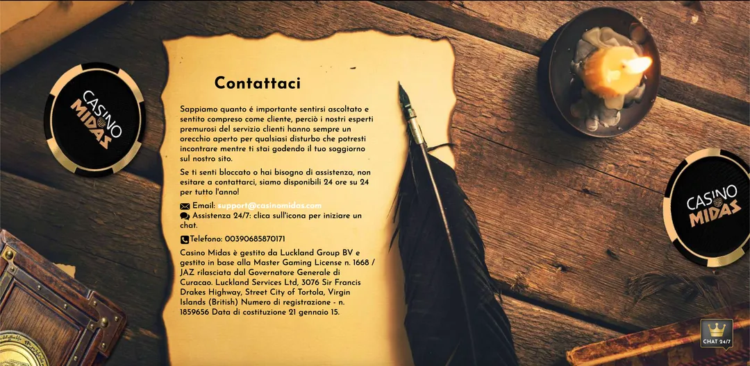 Assistenza e Servizio Clienti di Casino Midas