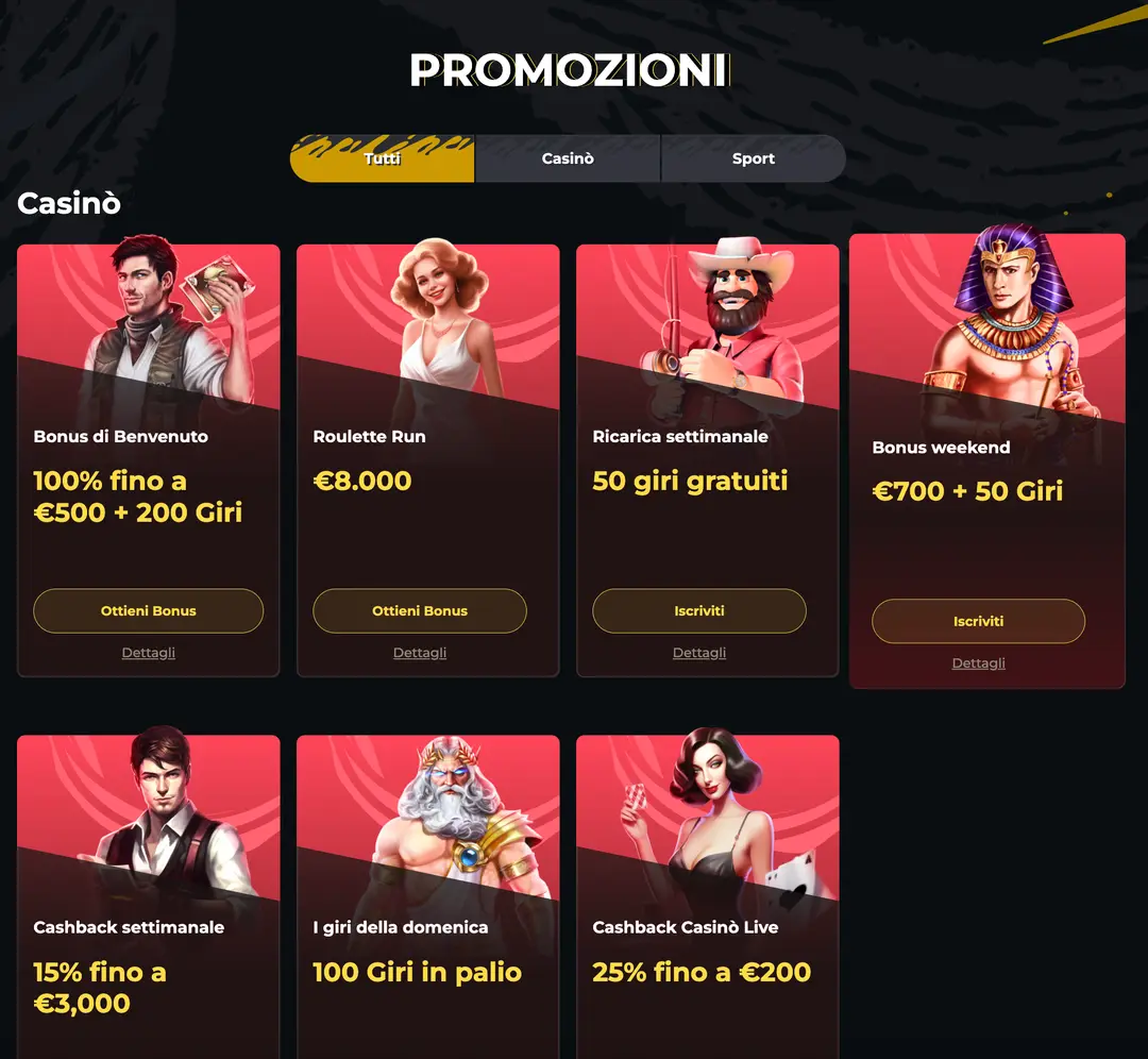 Bonus e Promozioni di BoomerangCasino