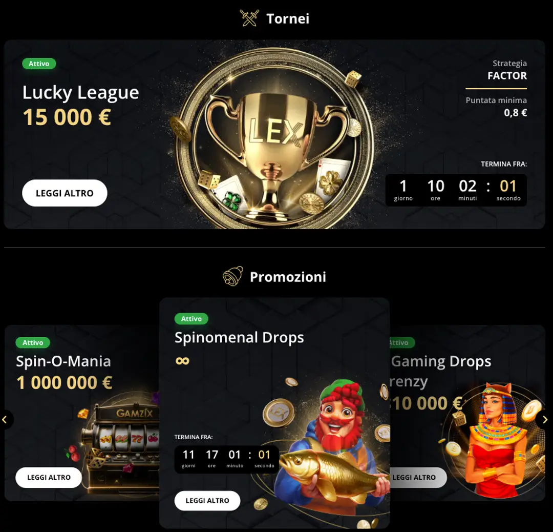 Bonus e Promozioni di LexCasino
