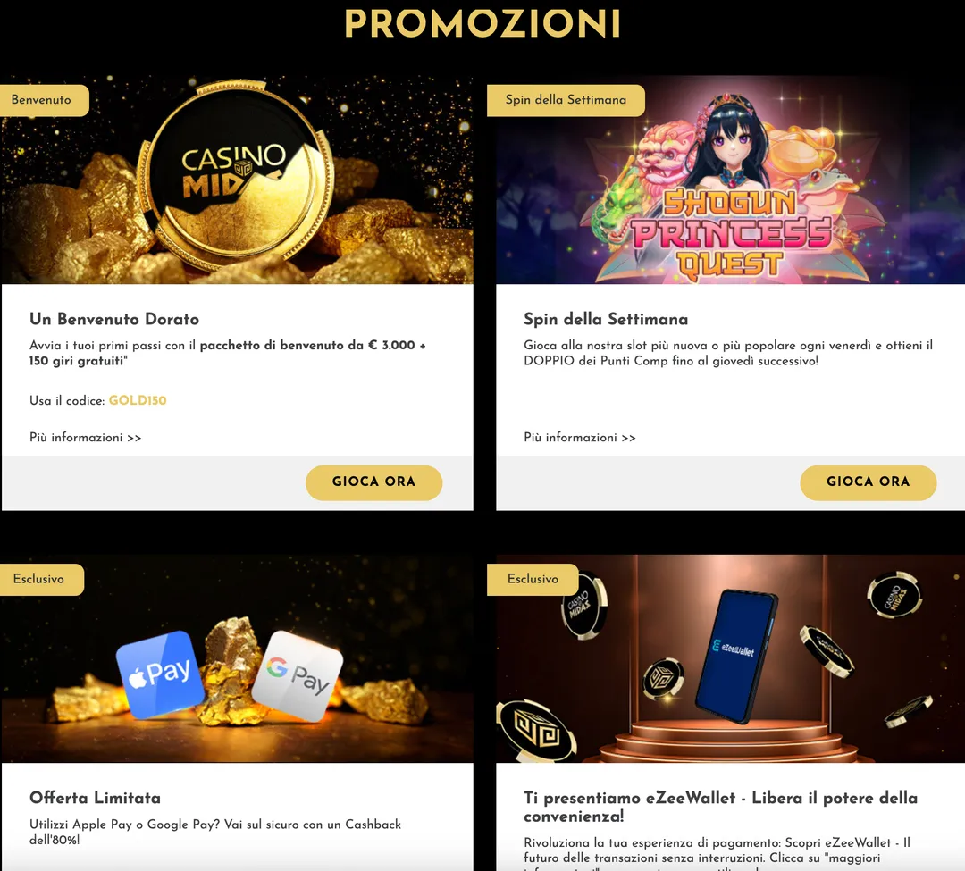 Bonus e Promozioni di Midas