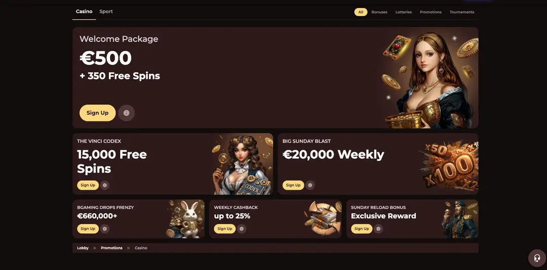 Bonus e promozioni di Vincispin Casino