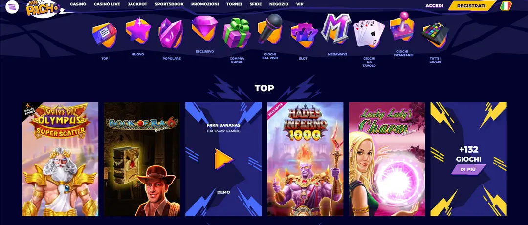 Giochi Disponibili nel Casinò Mr Pacho