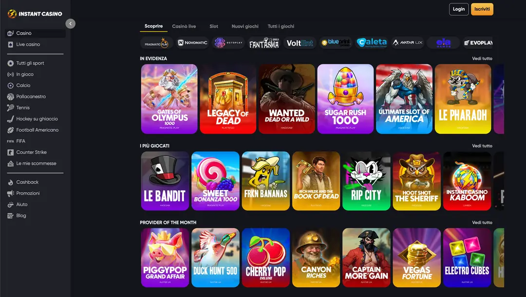 Gioco Online Instant Casino