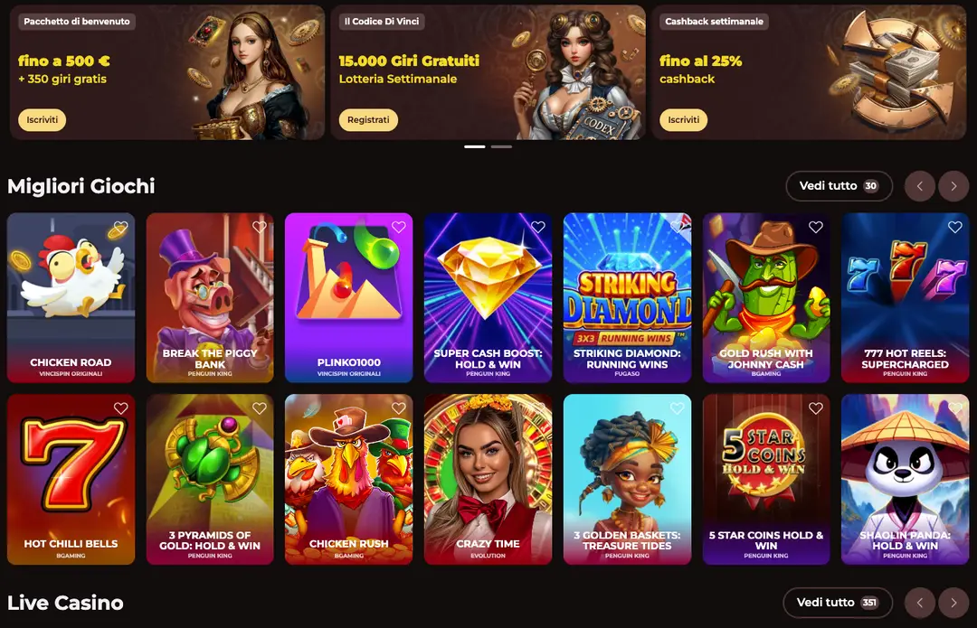 Gioco online su VincispinCasino