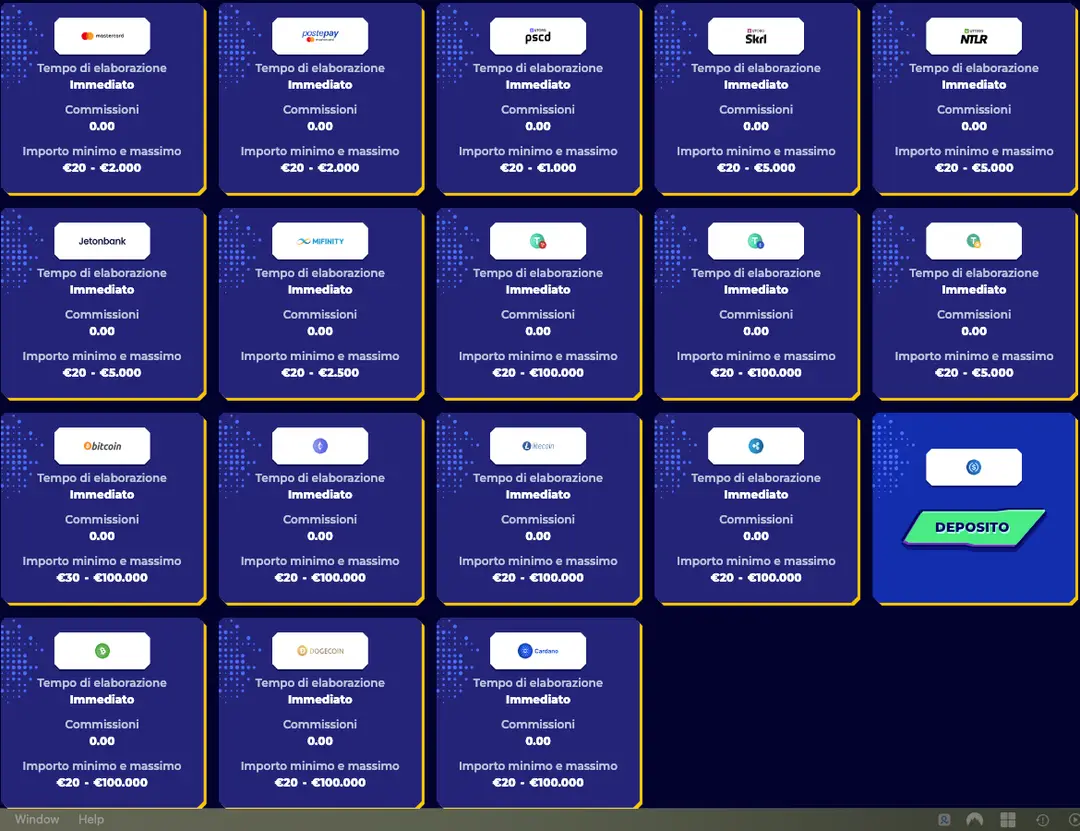 Metodi di Pagamento e Prelievo