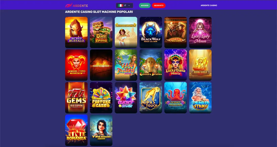 Recensione dei Giochi Disponibili ArdenteCasino