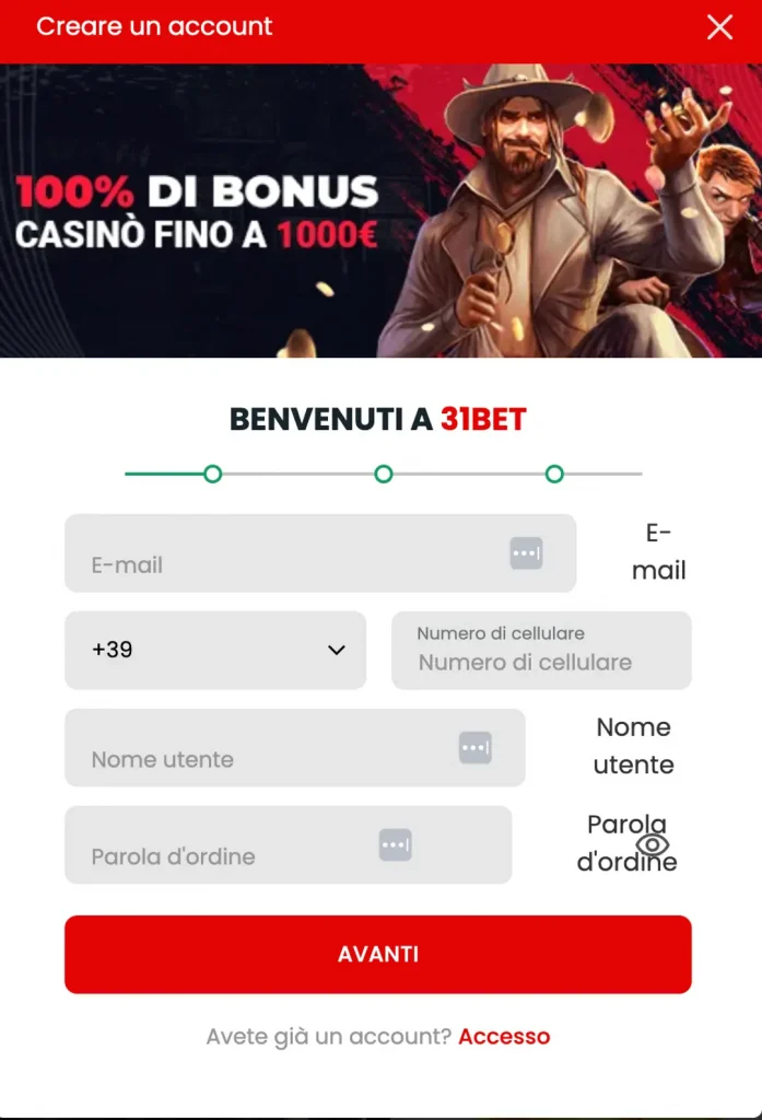 Registrazione e Creazione dell'Account