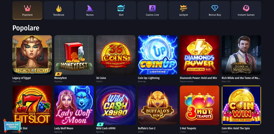 Selezione di Giochi su WinsharkCasino