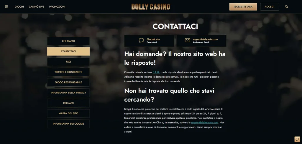 Servizio Clienti di Dolly Casino