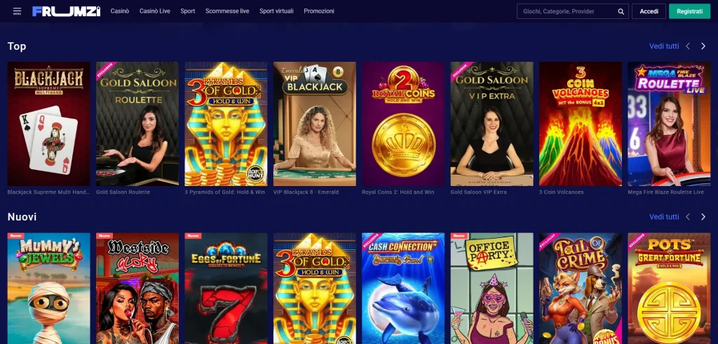 giochi di casinò frumzi