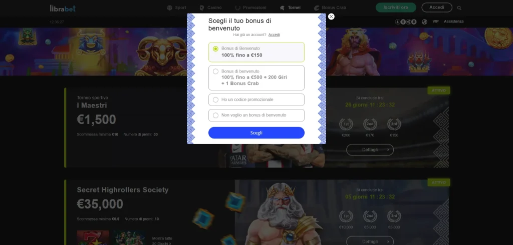 Librabet casino Registrazione