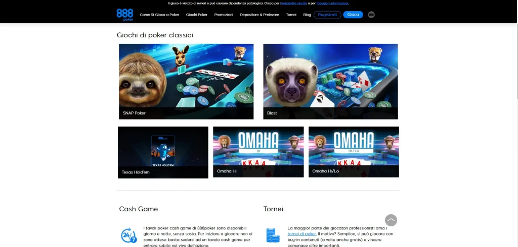 Giocare su 888poker