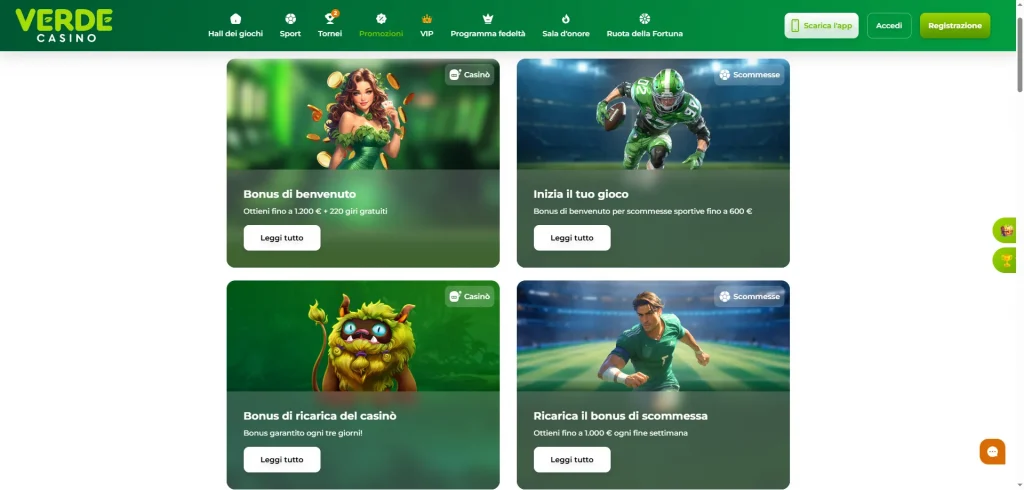 Verde Casinò Bonus e Promozioni