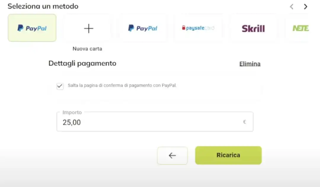 Conferma l'operazione di prelievo